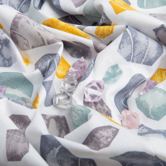 Тканина бязь ранфорс для постільної білизни, бавовна, 130 гр/м2, 240 см 25312 камінці графіт, фото 4