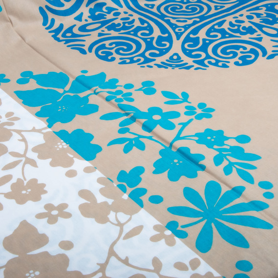 Тканина бязь ранфорс для постільної білизни, бавовна, 130 гр/м2, 240 см 12126 v-5 бірюза, фото 2