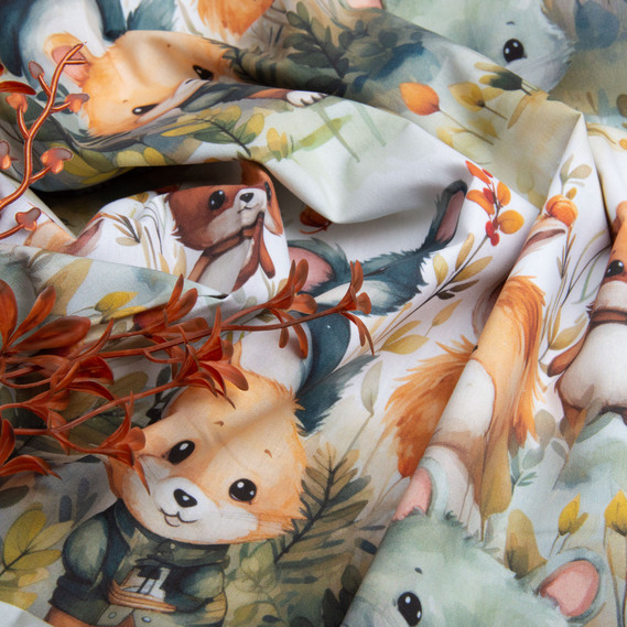 Тканина бязь ранфорс для постільної білизни, 130 гр/м2, 2,4 м осінь золота, фото 4