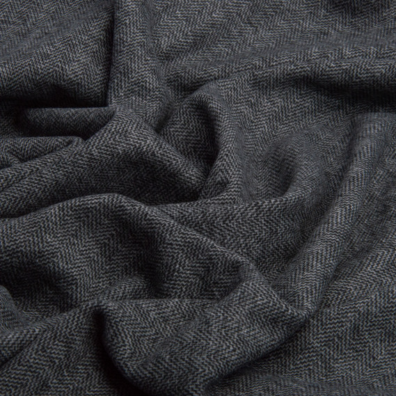 Ткань трикотаж Кашемир, 400 гр/м2, 150 см V-1 т/сірий, фото 2