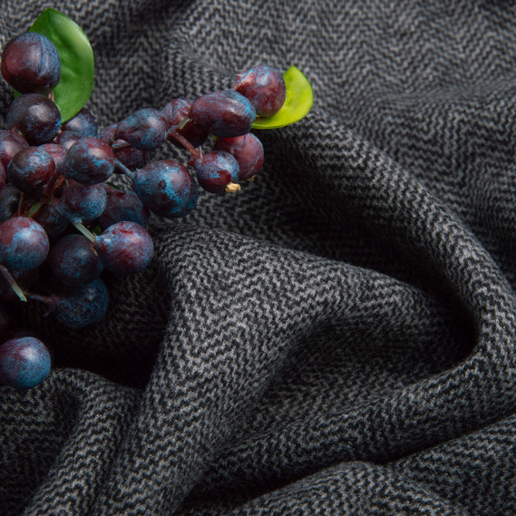 Ткань трикотаж Кашемир, 400 гр/м2, 150 см V-1 т/сірий, фото 3