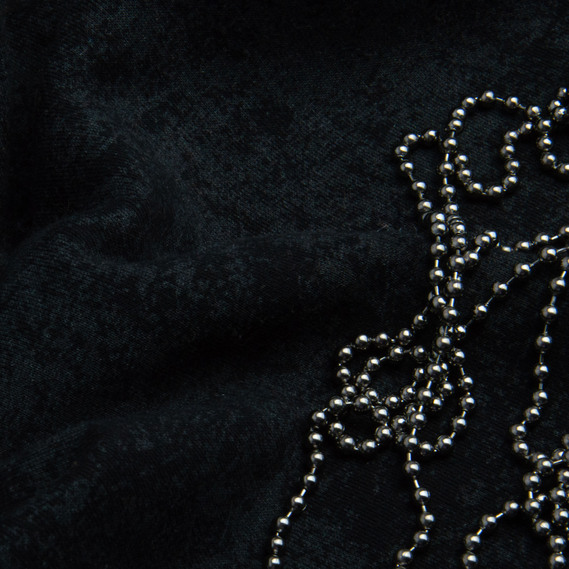 Fabric: tri-blend tricot, marble fleece, 310 g/m², 180 cm чорний, фото 5