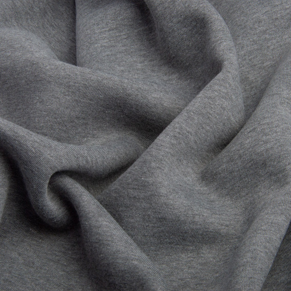Ткань трикотаж трехнитка флис 310 гр/м2 180 см сірий меланж, фото 3