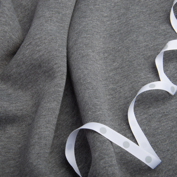 Ткань трикотаж трехнитка флис 310 гр/м2 180 см сірий меланж, фото 4