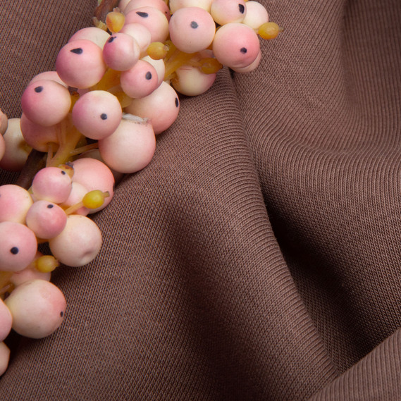 Тканина трикотаж трьохнитка фліс 310 гр/м2 180 см кава, фото 4