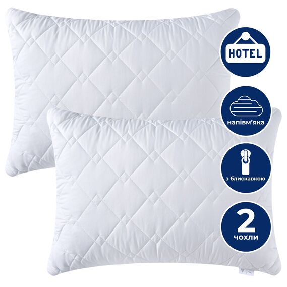 Набір подушок 2 шт Classic 50х70 см для отелей и дома IDEIA антиаллергенная с внутренней подушкой на молнии, фото 2