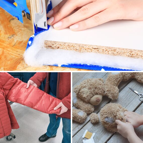 Синтепон антиаллергенный пл 300 г/м2 шир 220 см утеплитель искусственный снег нетканный материал, фото 3