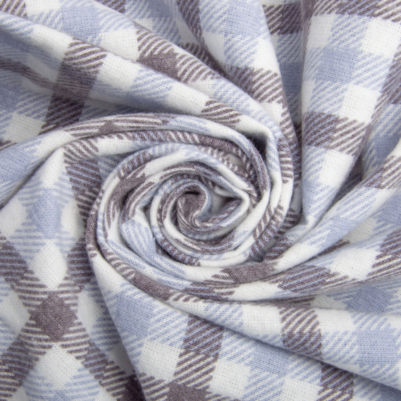 Shirting flannel fabric, 150 cm wide, 160 g/m², gray-blue, фото 1