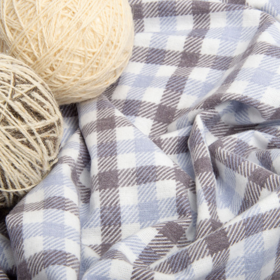 Shirting flannel fabric, 150 cm wide, 160 g/m², gray-blue, фото 3