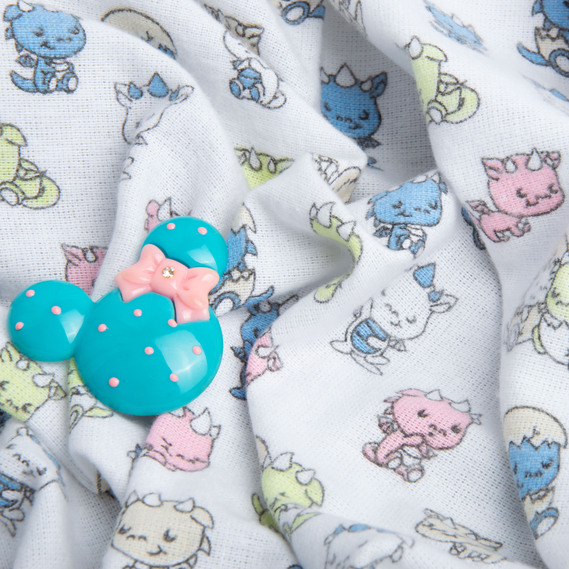 Тканина фланель бавовна, 150 см, 160 гр/м2, Дракошки блакитний салат, фото 4