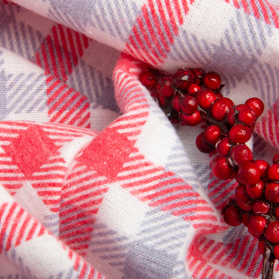 Ткань фланель рубашечная, 150 см, 160 гр/м2, серо-красная, фото 3