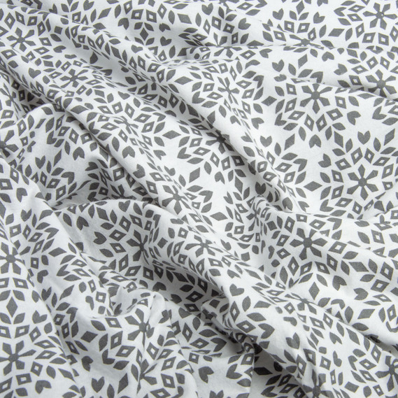 Тканина фланель бавовна, 230 см, 155 гр/м2, Сніжинки сірі, фото 2