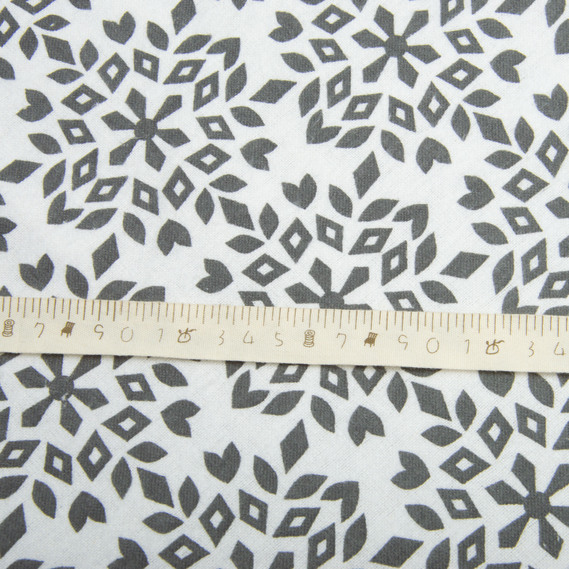 Тканина фланель бавовна, 230 см, 155 гр/м2, Сніжинки сірі, фото 4