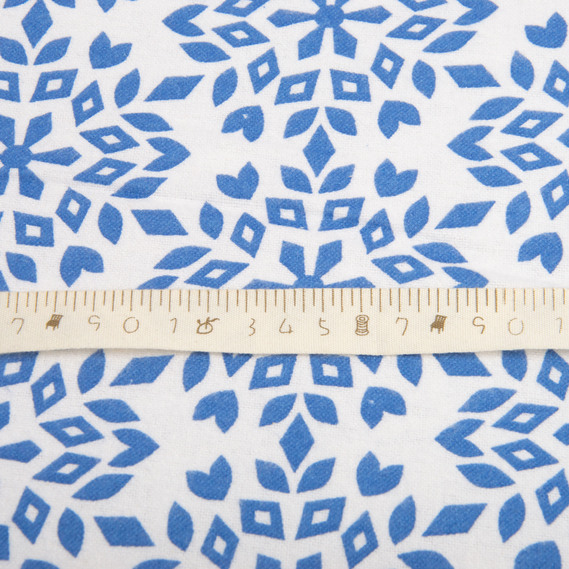 Тканина фланель бавовна, 230 см, 155 гр/м2, Сніжинки блакитні, фото 4