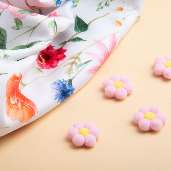 Тканина сатин для постільної білизни однотонна, щіл 130 гр/м2 210 ТС, бавовна, 240 см польові квіти, фото 4