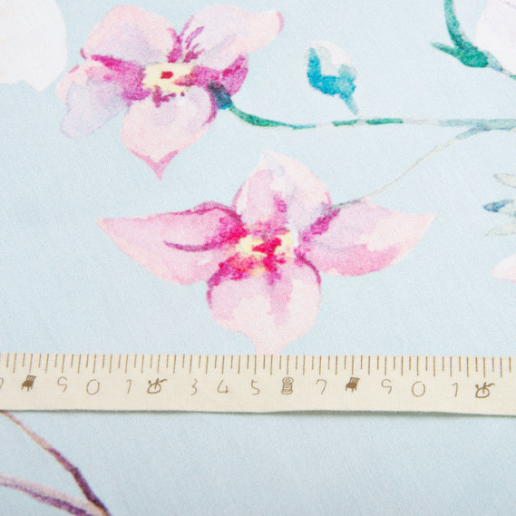 Ткань сатин для постельного белья, пл 130 гр/м2 210 ТС, хлопок, 240 см 01 квітка велика м`ята, фото 5