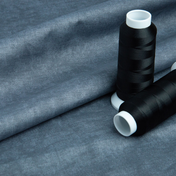 Тканина декоративна скатерна бавовна з водовідштовхувальним просоченням, 180 см, 220 гр/м2, для скатертин, штор, декору джинс чорний, фото 4