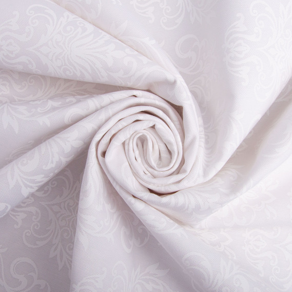 Ткань декоративная скатерная хлопок с водоотталкивающей пропиткой, 180 см, 220 гр/м2, для скатертей, штор, декора жакард молоко, фото 1 Ткань декоративная скатерная хлопок с водоотталкивающей пропиткой, 180 см, 220 гр/м2, для скатертей, штор, декора жакард молоко, фото 1