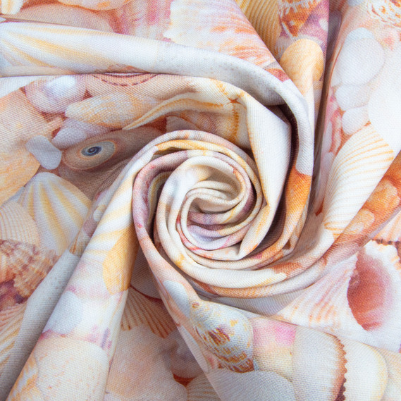 Тканина декоративна скатерна бавовна з водовідштовхувальним просоченням, 180 см, 220 гр/м2, для скатертин, штор, декору мушлі рожеві, фото 1