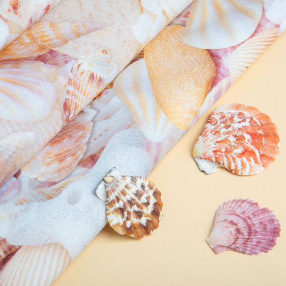 Тканина декоративна скатерна бавовна з водовідштовхувальним просоченням, 180 см, 220 гр/м2, для скатертин, штор, декору мушлі рожеві, фото 3