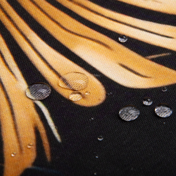 Ткань декоративная скатерная хлопок с водоотталкивающей пропиткой, 180 см, 220 гр/м2, для скатертей, штор, декора лист папороті чорний, фото 5