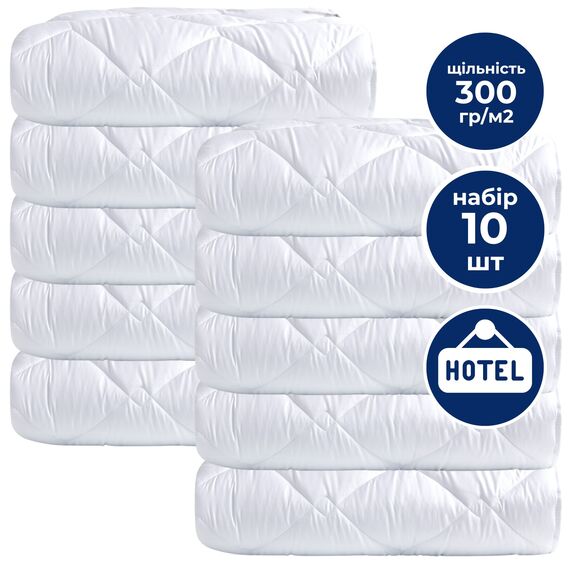 Winter blanket 10 pcs 200x220 cm IDEIA, antiallergenic, white, warm blanket, for hotels and home, фото 1