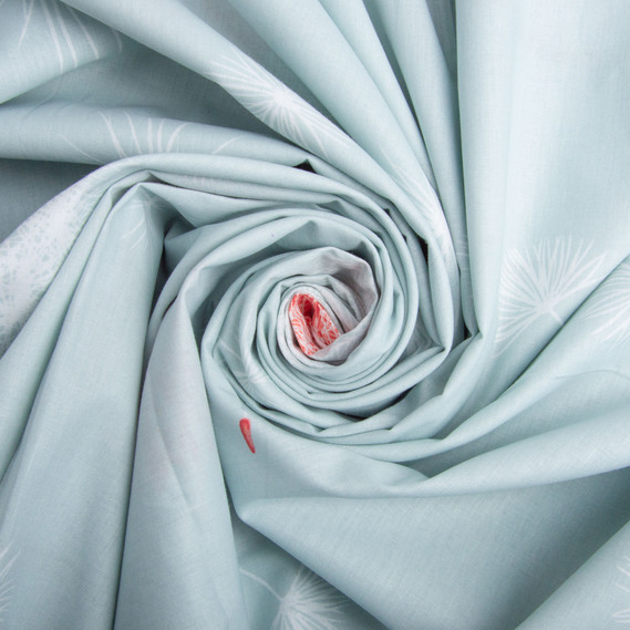 Тканина бязь ранфорс для постільної білизни, бавовна, 130 гр/м2, 240 см 5,27318/18 кульбабка м`ята, фото 1