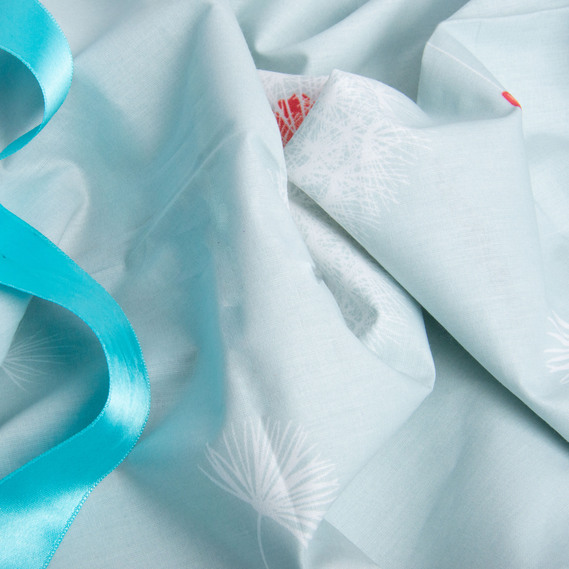 Тканина бязь ранфорс для постільної білизни, бавовна, 130 гр/м2, 240 см 5,27318/18 кульбабка м`ята, фото 5