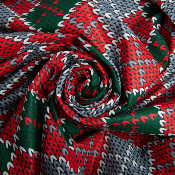 Ткань бязь ранфорс для постельного белья, хлопок, 130 гр/м2, 240 см M05175/3 в`язка сіро/червона, фото 1