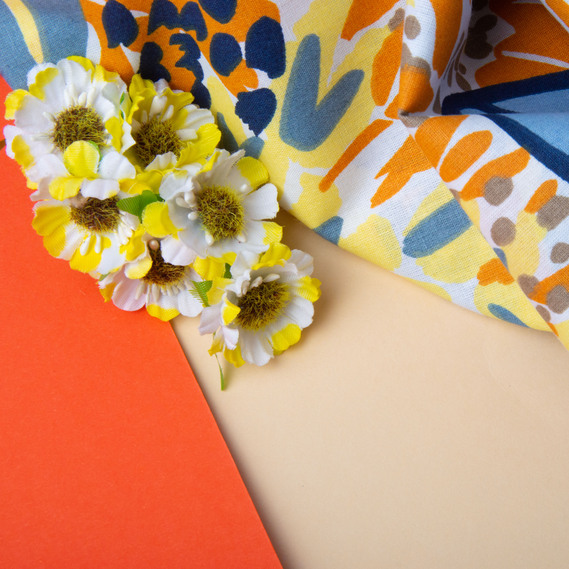 Тканина бязь ранфорс для постільної білизни, бавовна, 130 гр/м2, 240 см 7695-02 ластівка з квітами, фото 5