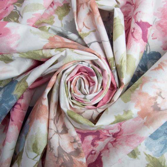 Ткань бязь ранфорс для постельного белья, хлопок, 130 гр/м2, 240 см 24R-04565 півонії, фото 1 Ткань бязь ранфорс для постельного белья, хлопок, 130 гр/м2, 240 см 24R-04565 півонії, фото 1