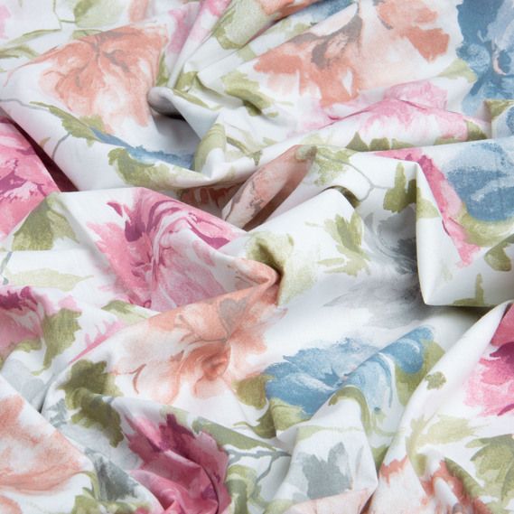 Ткань бязь ранфорс для постельного белья, хлопок, 130 гр/м2, 240 см 24R-04565 півонії, фото 3