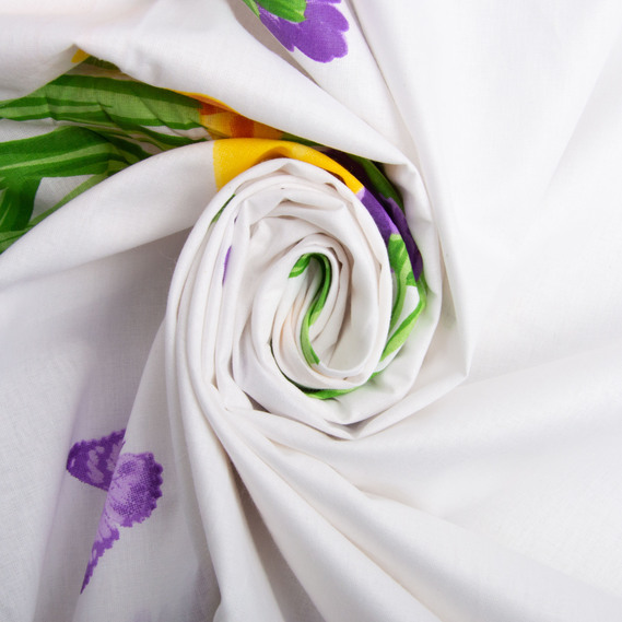 Ranfors coarse calico fabric M11016/1 лаванда з метеликами, фото 1