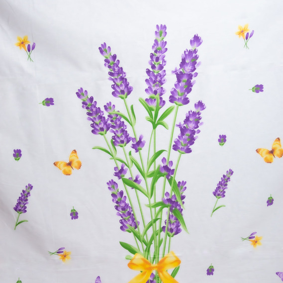 Ranfors coarse calico fabric M11016/1 лаванда з метеликами, фото 2