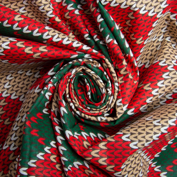 Ranfors coarse calico fabric M05175/1 в`язка беж/червона, фото 1