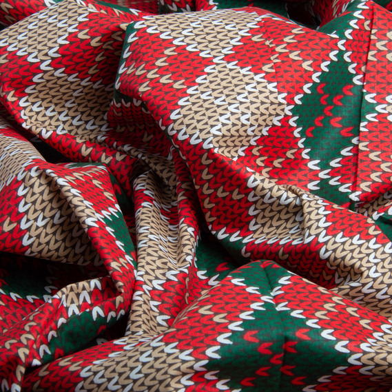 Ranfors coarse calico fabric M05175/1 в`язка беж/червона, фото 2