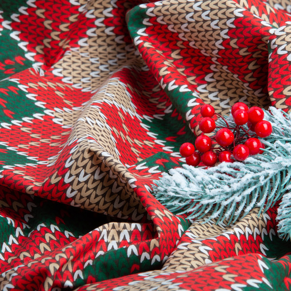 Ranfors coarse calico fabric M05175/1 в`язка беж/червона, фото 4