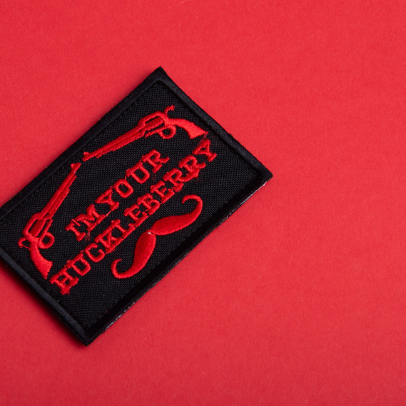 Set of 2 Patches with Velcro I am your Huckleberry 5x8 cm Embroidered Patch Badge, фото 9