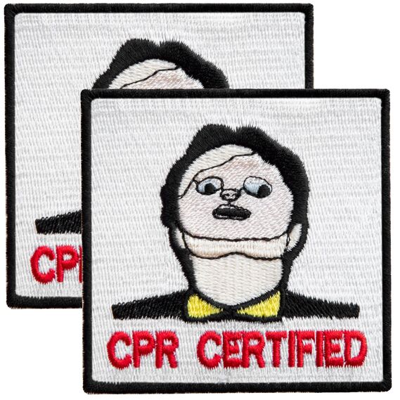 Набір шевронів 2 шт з липучкою CPR Certified 7 см вишитий патч шеврон нашивка, фото 1