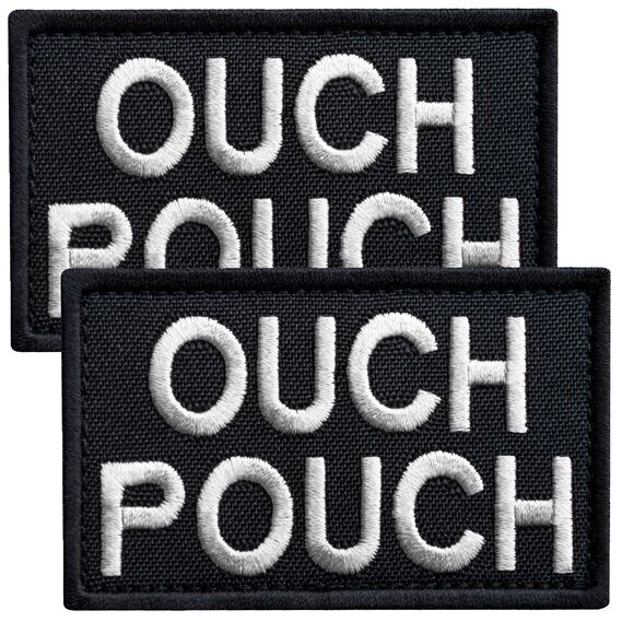 Set of 2 Patches with Velcro Ouch Pouch 5x8 cm Embroidered Patch Badge, фото 1