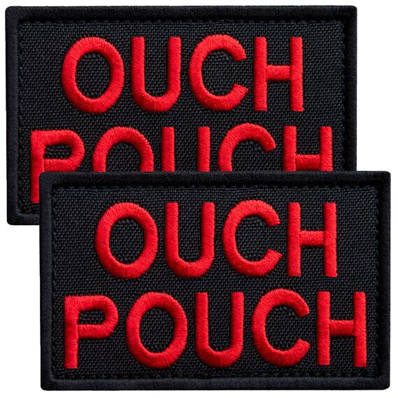 Set of 2 Patches with Velcro Ouch Pouch 5x8 cm Embroidered Patch Badge, фото 1