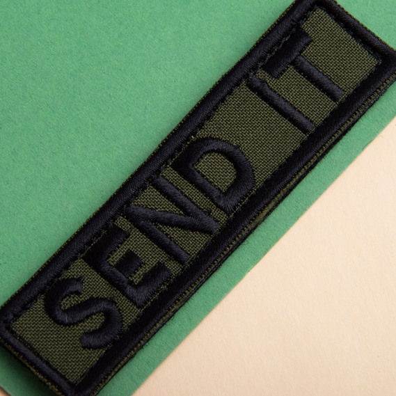 Set of 2 Patches with Velcro Send it 10x2,5 cm Embroidered Patch Badge, фото 5