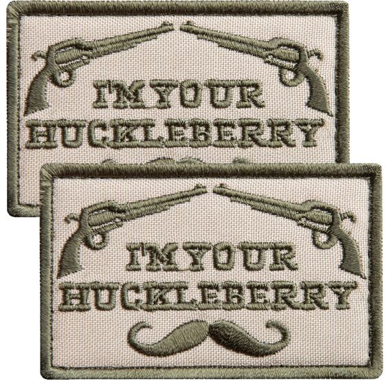 Набір шевронів 2 шт з липучкою I am your Huckleberry 5x8 см хакі вишитий патч шеврон нашивка, фото 1