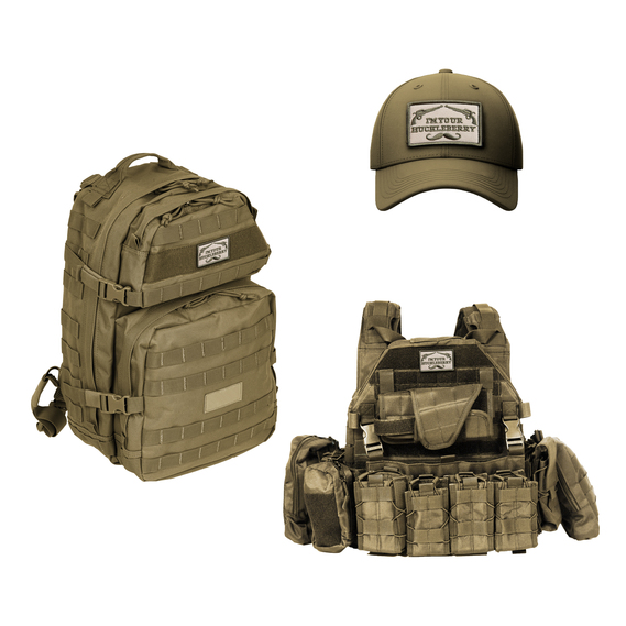 Набір шевронів 2 шт з липучкою I am your Huckleberry 5x8 см хакі вишитий патч шеврон нашивка, фото 5