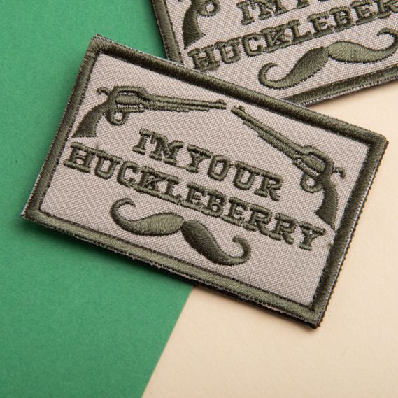 Набір шевронів 2 шт з липучкою I am your Huckleberry 5x8 см хакі вишитий патч шеврон нашивка, фото 6