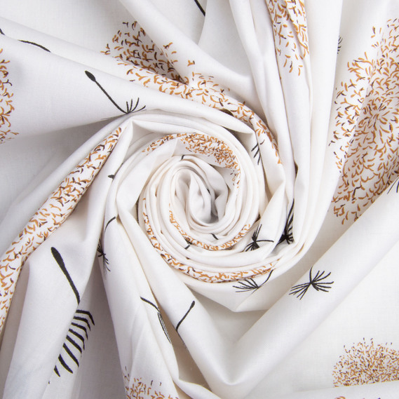 Ткань бязь ранфорс для постельного белья, хлопок, 130 гр/м2, 240 см M04112/6 кульбабка молоко, фото 1 Ткань бязь ранфорс для постельного белья, хлопок, 130 гр/м2, 240 см M04112/6 кульбабка молоко, фото 1