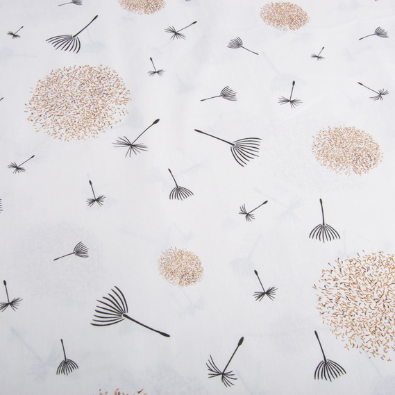 Ткань бязь ранфорс для постельного белья, хлопок, 130 гр/м2, 240 см M04112/6 кульбабка молоко, фото 2 Ткань бязь ранфорс для постельного белья, хлопок, 130 гр/м2, 240 см M04112/6 кульбабка молоко, фото 2