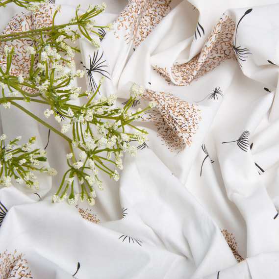 Ткань бязь ранфорс для постельного белья, хлопок, 130 гр/м2, 240 см M04112/6 кульбабка молоко, фото 4 Ткань бязь ранфорс для постельного белья, хлопок, 130 гр/м2, 240 см M04112/6 кульбабка молоко, фото 4