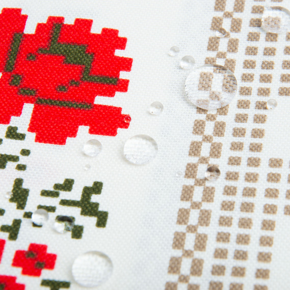 The decorative fabric Freedom tablecloth вишивка беж/червона/чорна, фото 4