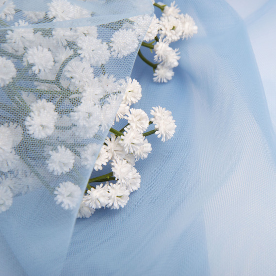 Ткань фатин евро 300 см 15 гр/м2 легкая декоративная для платьев, костюмов, декора  V-H66 св/денім, фото 3